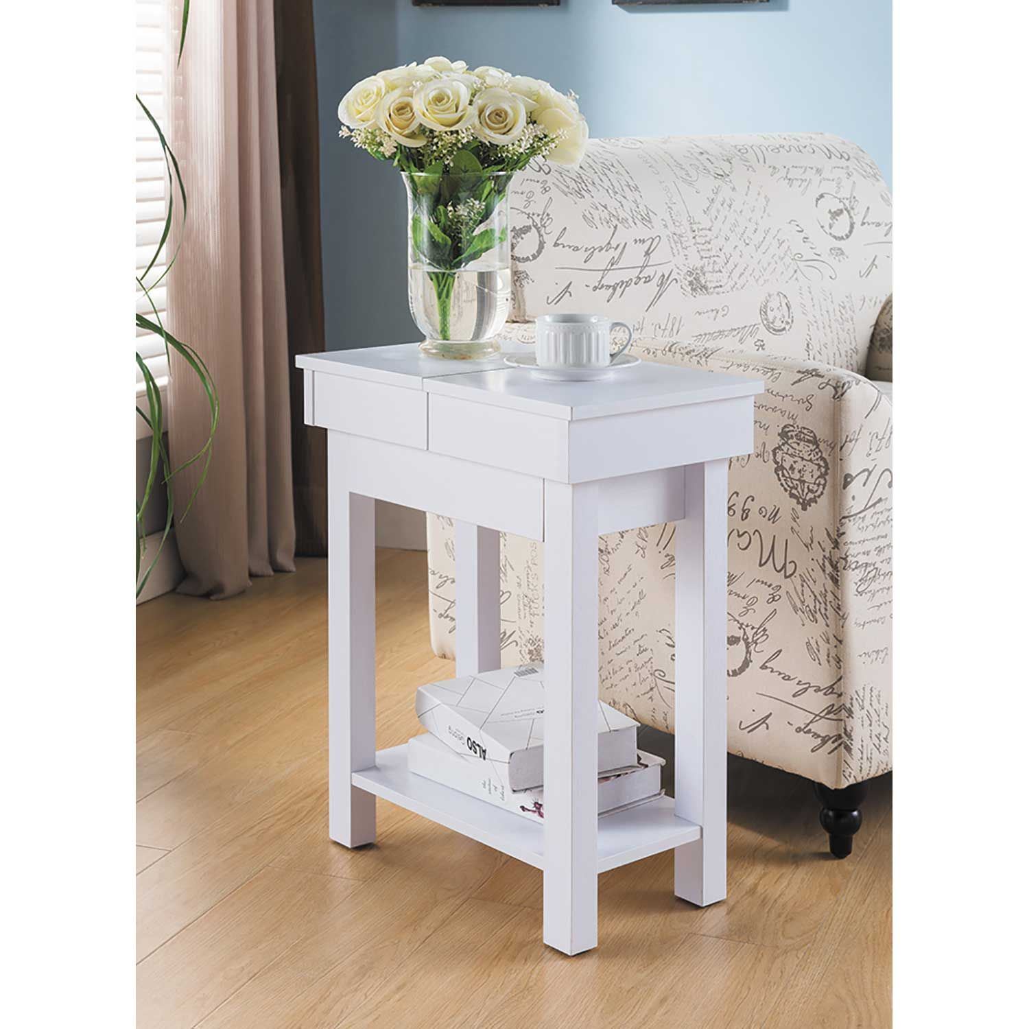 White Chairside Table 161583 