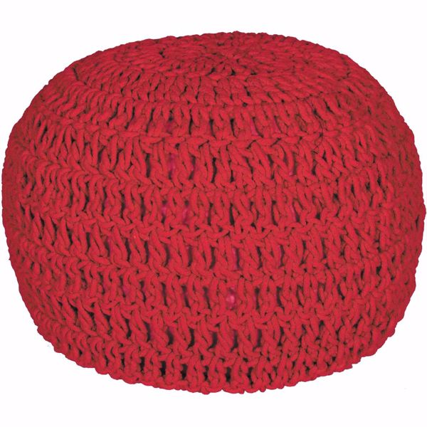 Picture of Red Cotton Rope Pouf