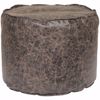 Picture of Grey Round Fabric Pouf-20x15