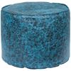 Picture of Blue Round Fabric Pouf-20x15