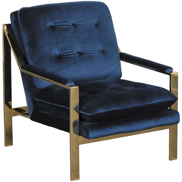 Picture of Colette Tufted Navy Gold Chair