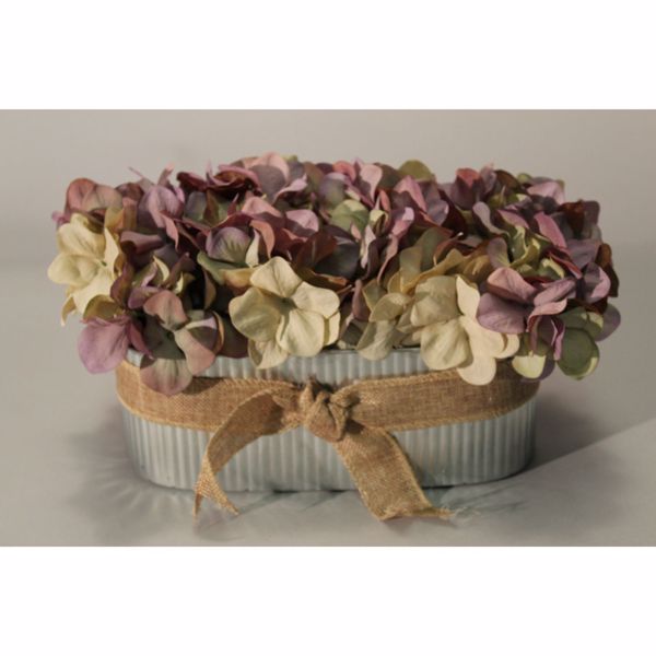 Picture of Lavender Hydrangea In Metal Tub