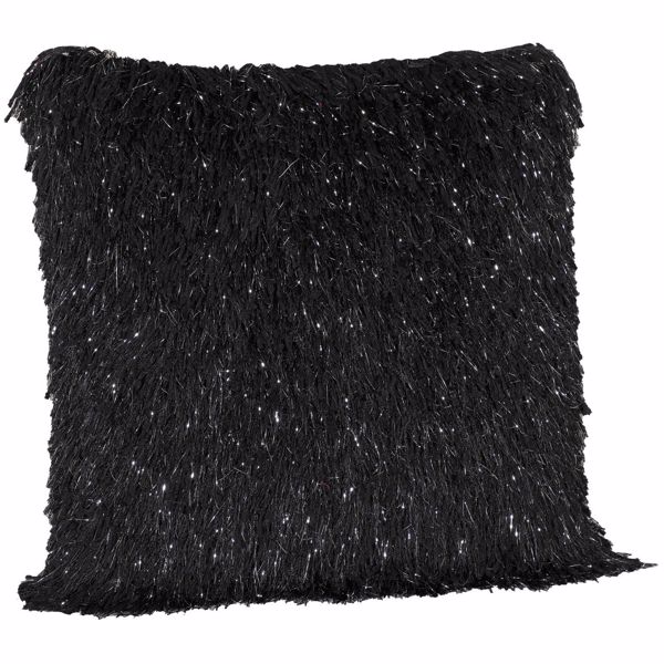 Picture of 20X20-Decorative Pillow Sparkle Shag Black