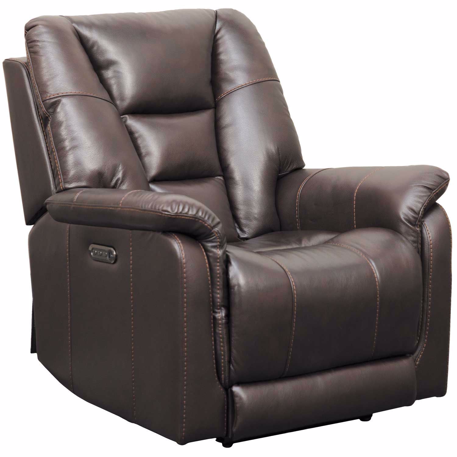 Relax in the Power Leather Recliner with Headrest and Lumbar