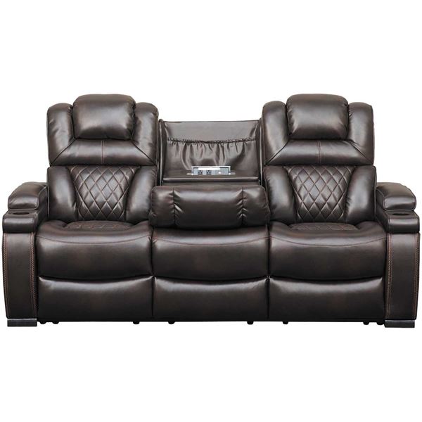 Warnerton Power Reclining Sofa With, Ashley Furniture Leather Reclining Sofa