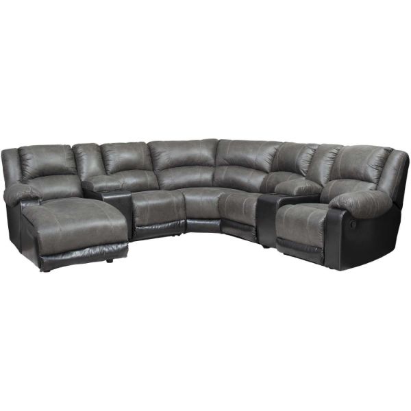 Picture of 7PC Slate Reclining Sectional with LAF Chaise