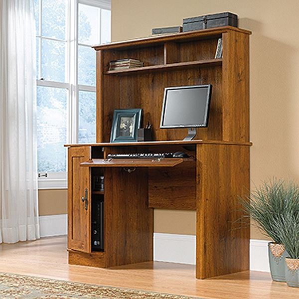 Harvest Mill Computer Desk W/hutch Abbey Oak * D | 404961 | AFW.com