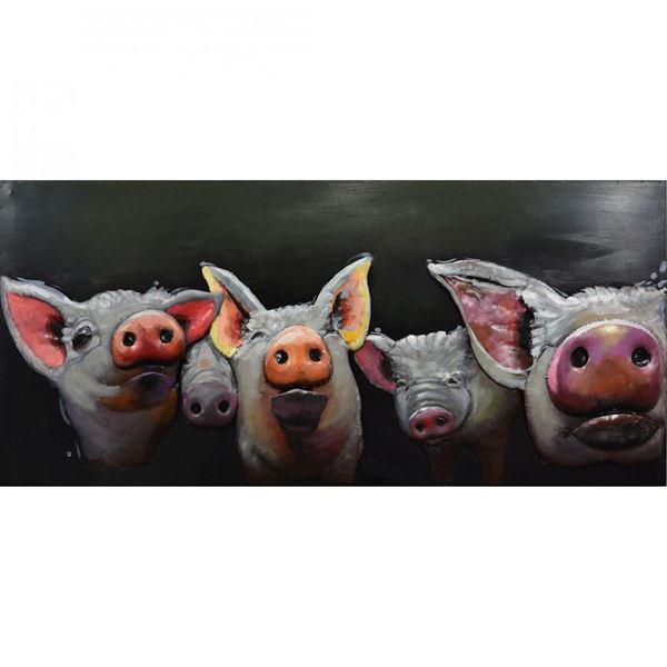 Picture of Metal Pigs Wall Decor