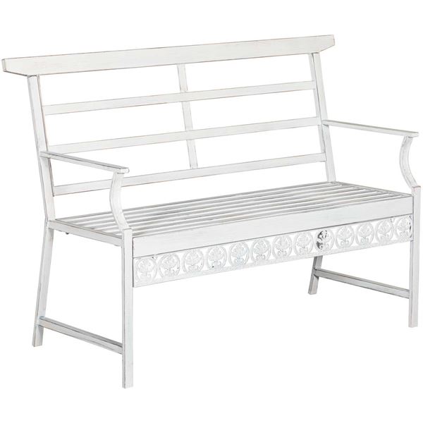 Picture of White Metal Sitting Bench