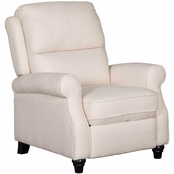 Cream Push Back Recliner P6121a C172, Push Back Leather Recliner