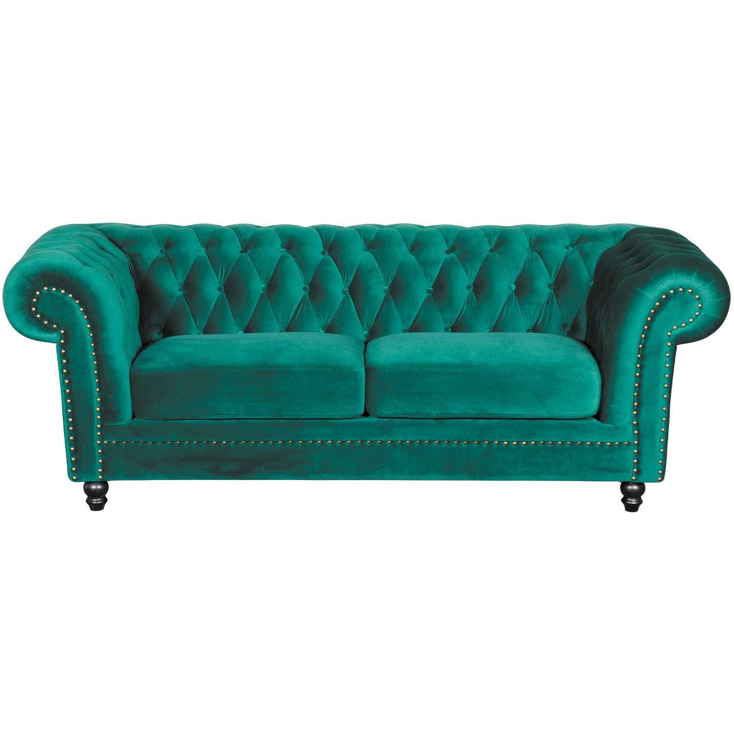 Callie Tufted Emerald Sofa - | AFW.com