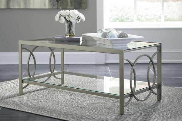 Ashley furniture rectangle store glass coffee table