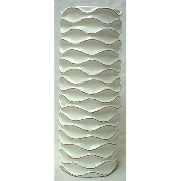 Picture of White Ruffled Cylinder Vase