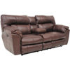Picture of Walnut Italian Leather Console Recline Loveseat