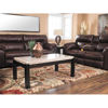 Picture of Walnut Italian Leather Console Recline Loveseat