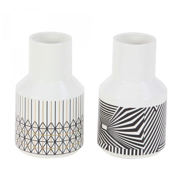 Picture of Set of Two Assorted Graphic Vases