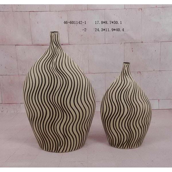 Picture of Ivory Espresso Stripe Vase