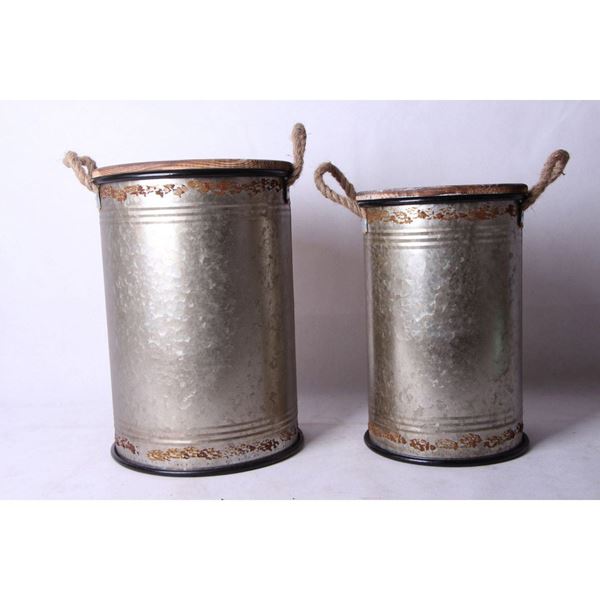 Picture of Set of 2 Tall Storage Bins Grey