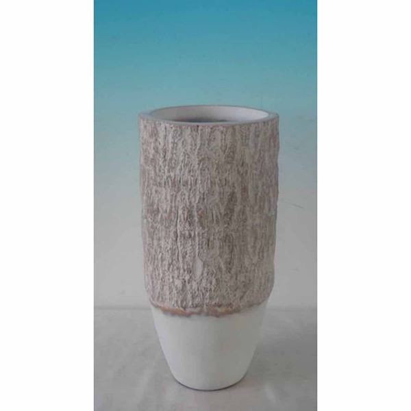 Picture of Wood Look White and Natural Vase