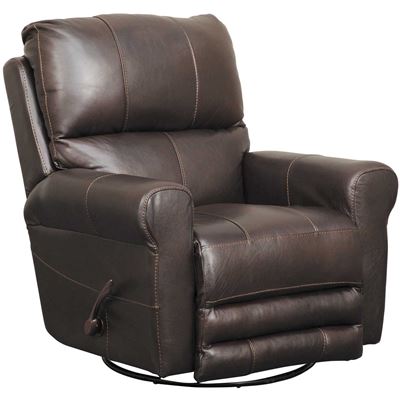 Picture of Chocolate Italian Leather Rocker Recliner