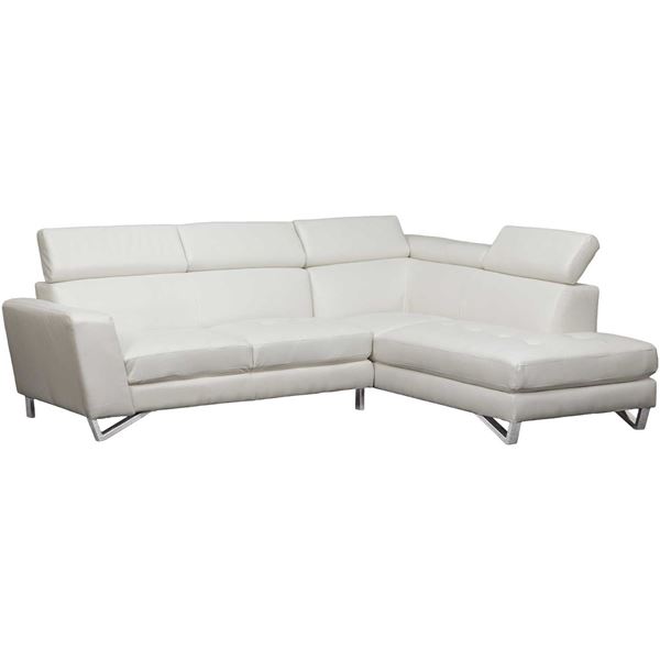 White 2 Pc Bonded Leather Sectional, 2 Piece Contemporary Bonded Leather Sectional Sofa Black