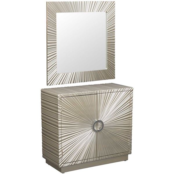 Picture of Silver Cabinet and Mirror Set