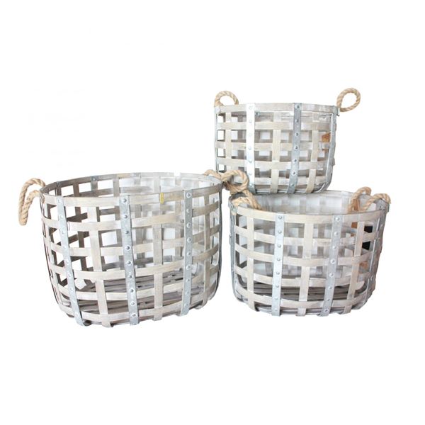 Picture of Set of 3 Natural Open Baskets