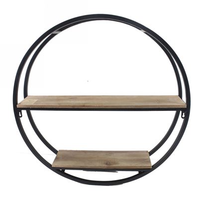 Picture of Round Wood Metal Shelf