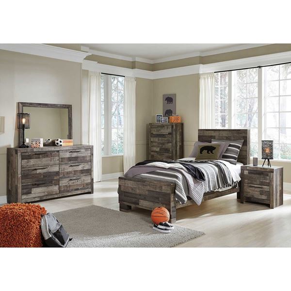 Derekson Multi Grey Two Drawer Nightstand - Ashley Furniture | AFW.com