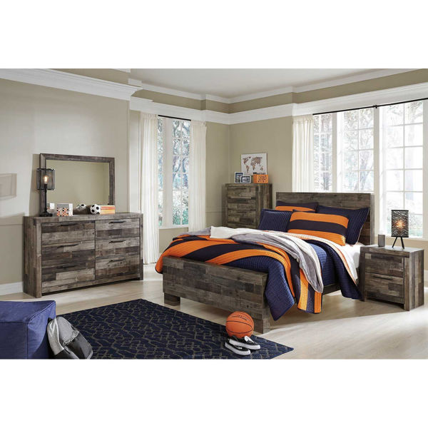 Derekson Multi Grey Full Panel Bed | B200-FPBED | AFW.com