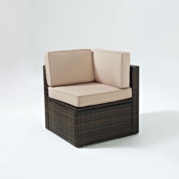 Picture of PALM HARBOR OUTDOOR WICKER CORNER CHAIR IN BROWN W