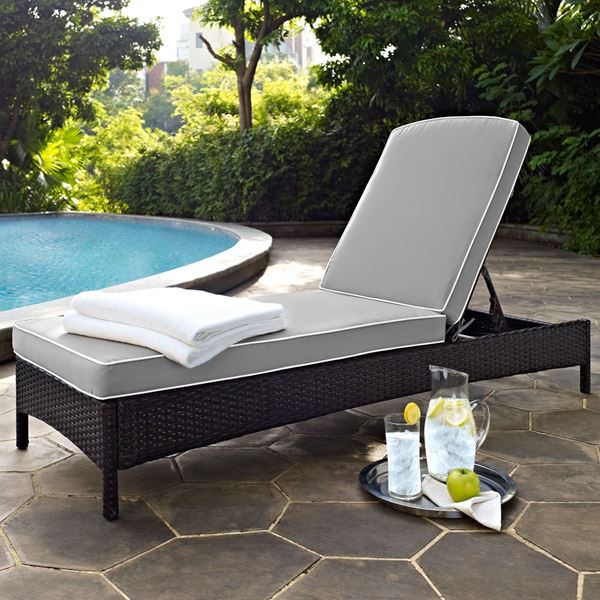Picture of PALM HARBOR OUTDOOR WICKER CHAISE LOUNGE IN BROWN