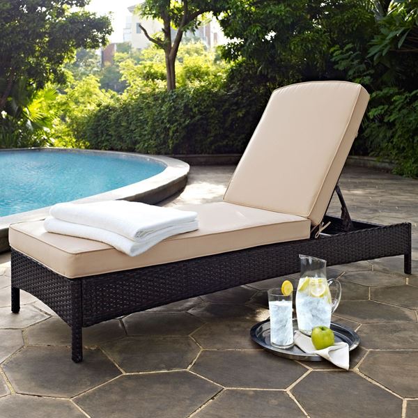 Picture of PALM HARBOR OUTDOOR WICKER CHAISE LOUNGE IN BROWN