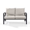 Picture of KAPLAN LOVESEAT IN OILED BRONZE WITH OATMEAL UNIVE