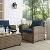Picture of BRADENTON OUTDOOR WICKER ARM CHAIR WITH NAVY CUSHI