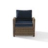 Picture of BRADENTON OUTDOOR WICKER ARM CHAIR WITH NAVY CUSHI