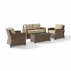Picture of BRADENTON 4 PIECE OUTDOOR WICKER SEATING SET/Sand Cushions