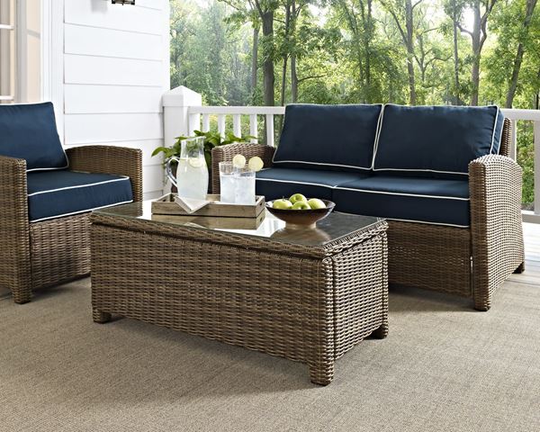 Picture of BRADENTON OUTDOOR WICKER GLASS TOP TABLE