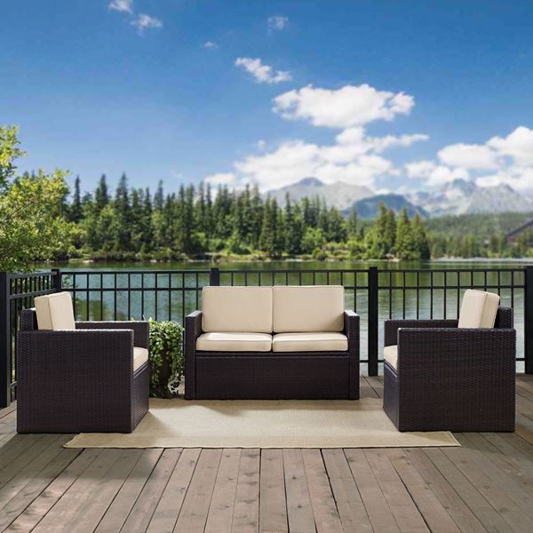 PALM HARBOR 3 PIECE OUTDOOR WICKER SEATING SET WIT | KO70003BR-SA ...