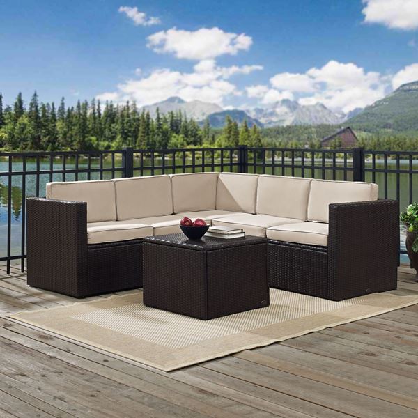 Picture of PALM HARBOR 6 PIECE OUTDOOR WICKER SEATING SET WIT