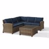 Picture of BRADENTON 4-PIECE OUTDOOR WICKER SEATING SET W/NAVY CUSHIONS