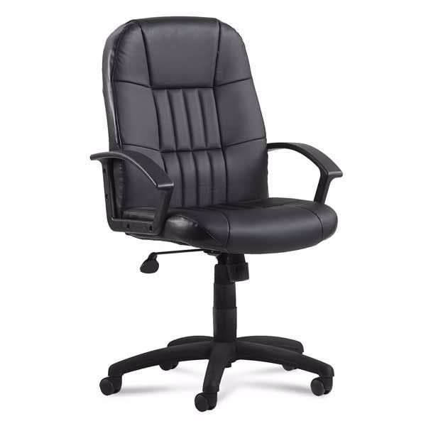 Black Leather Desk Chair Hs 350, Black Leather Office Chairs