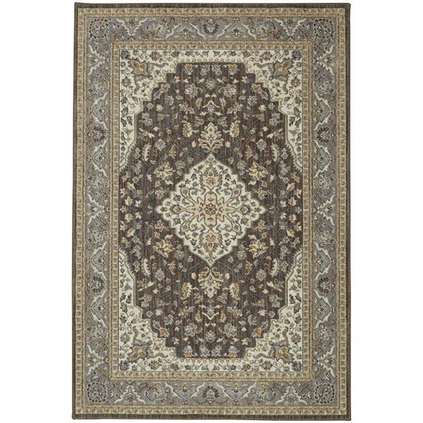 Picture of Kham Grey and Brown Traditional 8x10 Rug