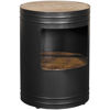Picture of Metal and Wood Round Stool with Storage, Black