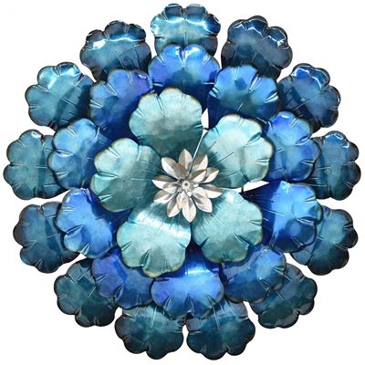 Picture of Blue Metal Flower Wall Decor