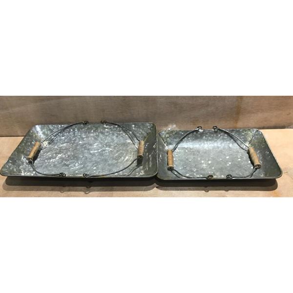 Picture of Set of Two Galvanized Metal Trays