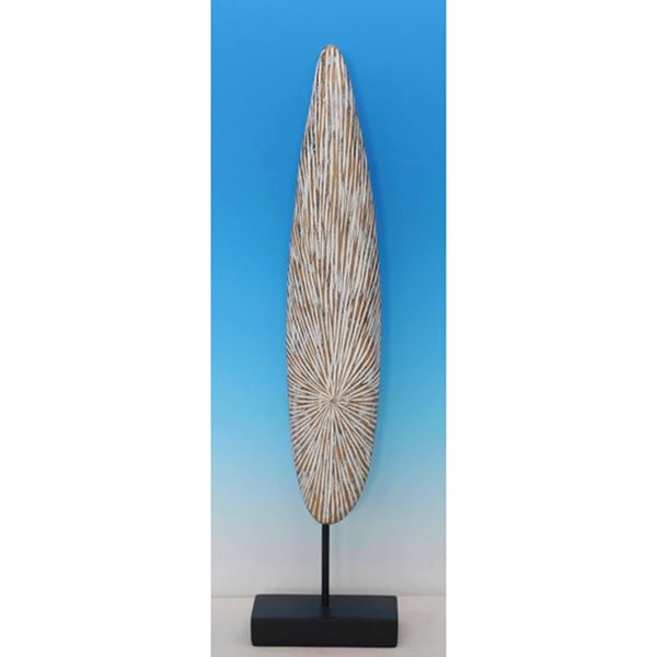 Picture of White Tall Etched Sculpture