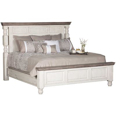 Stone Collection King Bed By Ifd, Off White Wood King Headboard