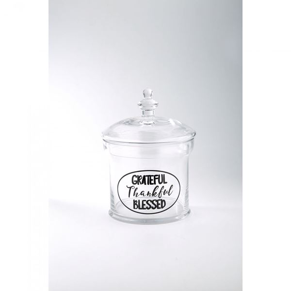 Picture of Clear Glass Grateful Jar