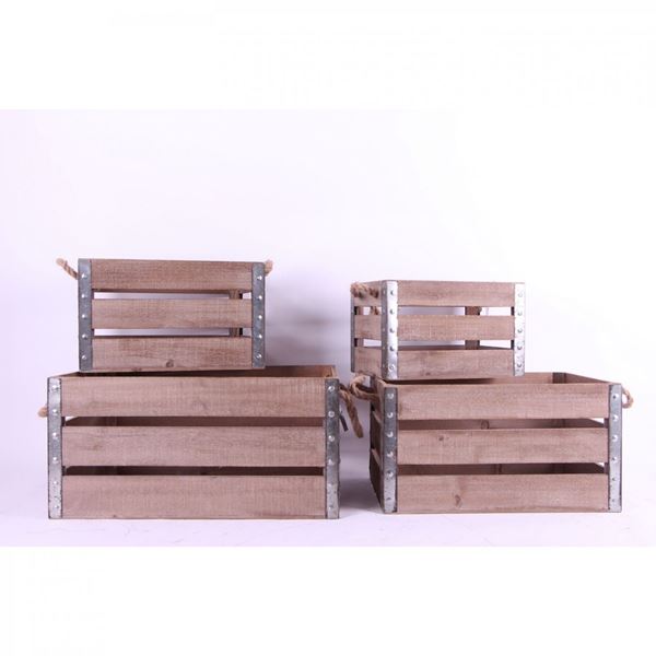 Picture of Set of 4 Wooden Storage Boxes